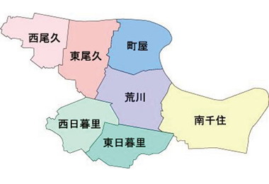 荒川区の町名地図