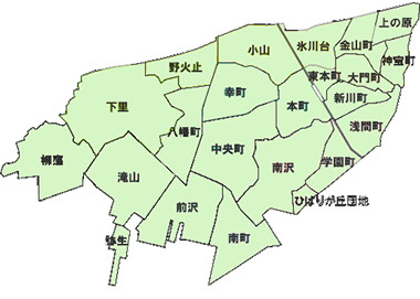 東久留米市の町名地図