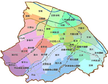 日野市の町名地図