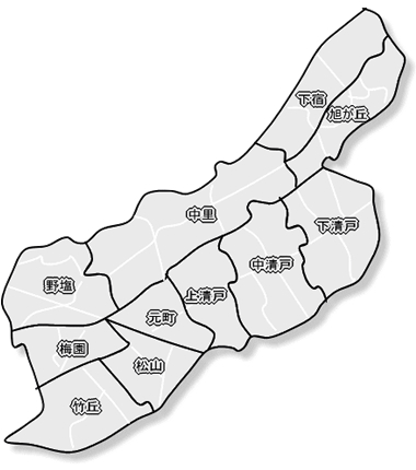 清瀬市の町名地図