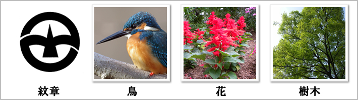 町田市の紋章・鳥・花・樹木の写真