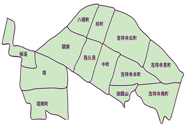 武蔵野市の町名地図