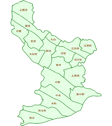 中野区の町名地図