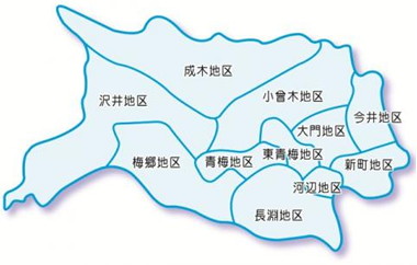 青梅市の町名地図