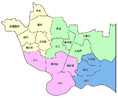 大田区の町名地図